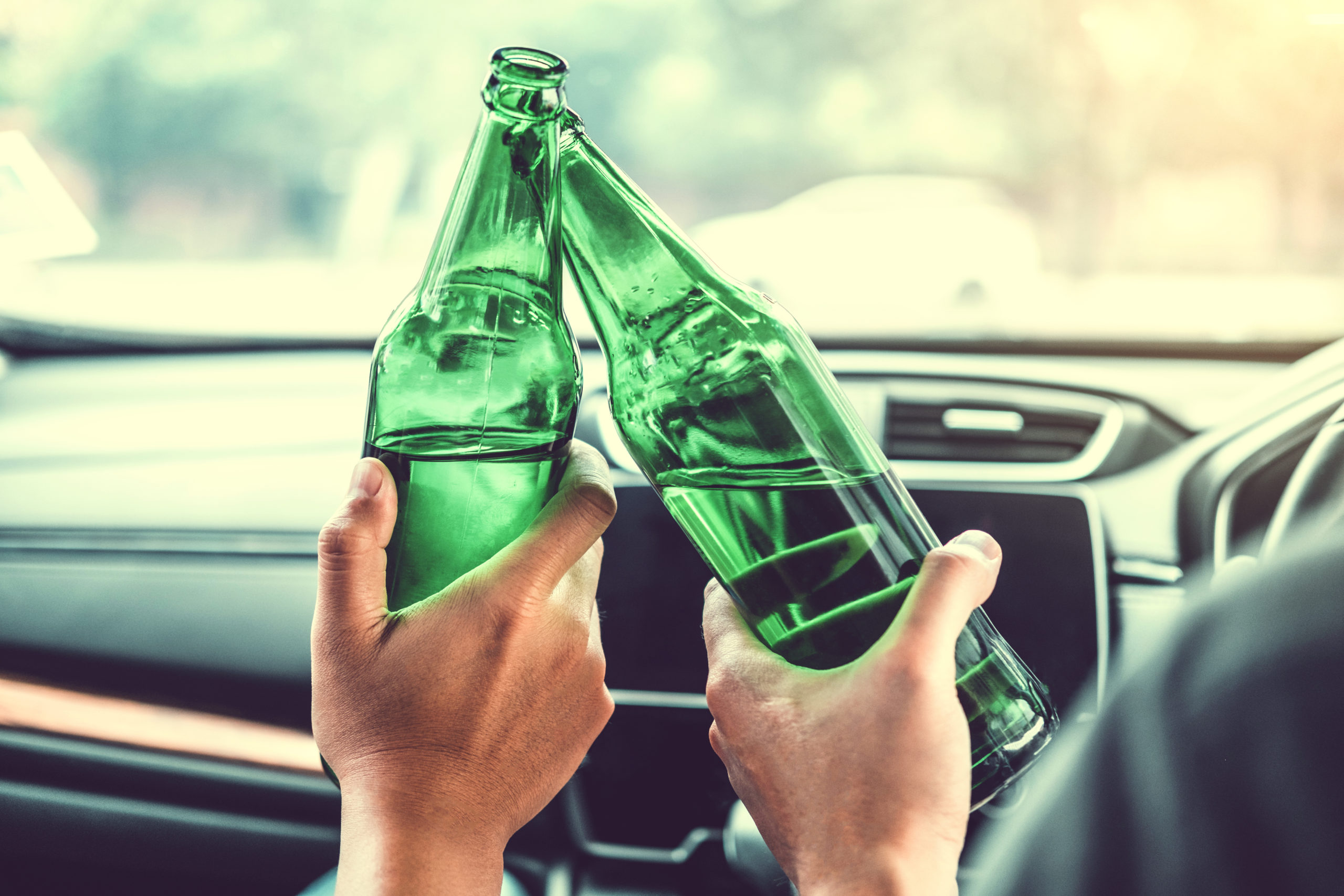 driver and passenger drinking open container