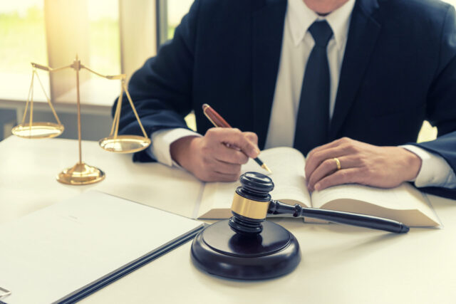 Judge lawyer gavel in law firm