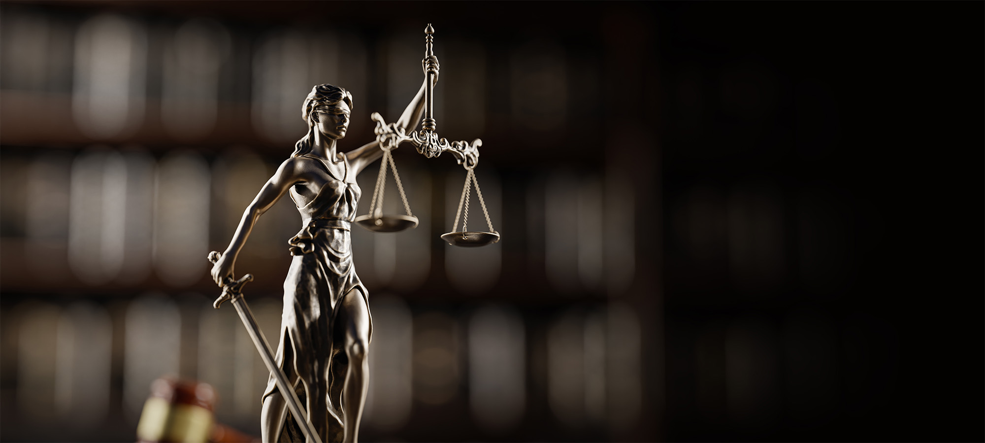 symbol of law and order on the background of books